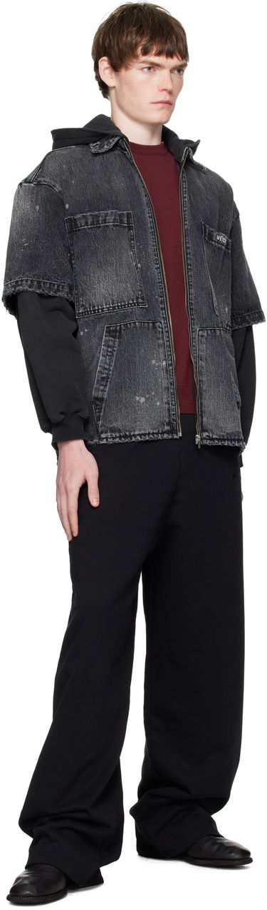 Jakna We11done We11done Faded Layered Hoodie Denim Jacket Crna | WD-DJ2-25-315-M-BK, 3