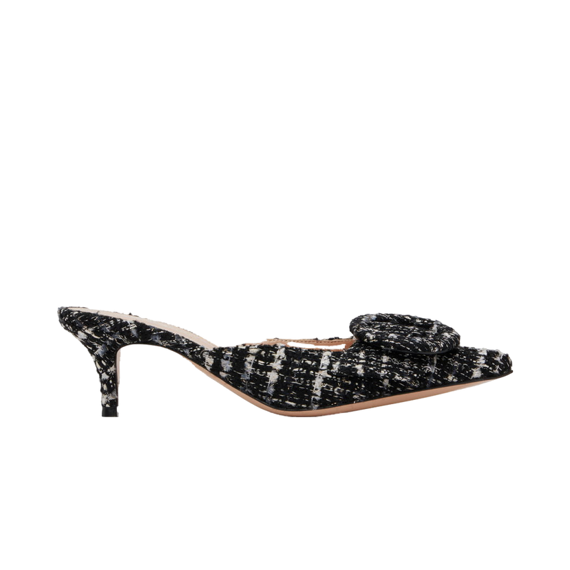 Tenisice i cipele Gianvito Rossi Portofino 55 Tweed Buckle Mules Crna | G93006-55RIC-BCL