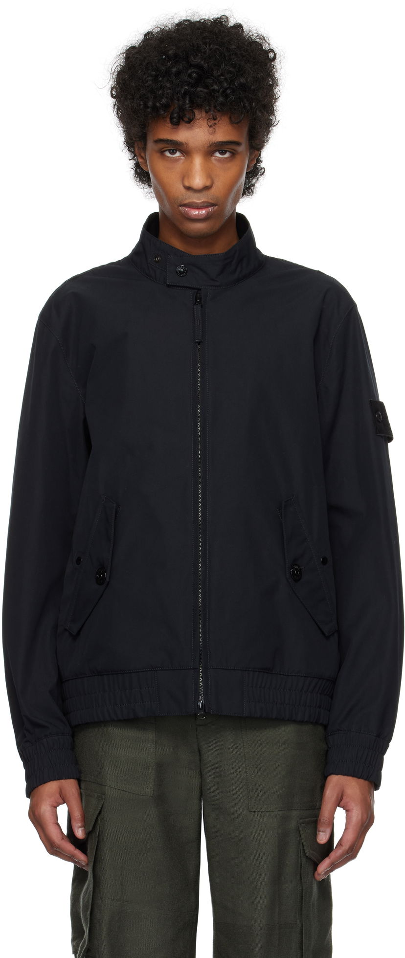 Bomber jakna Stone Island Stone Island Weatherproof Canvas Bomber Jacket Crna | K1S15 4100026 S00F1