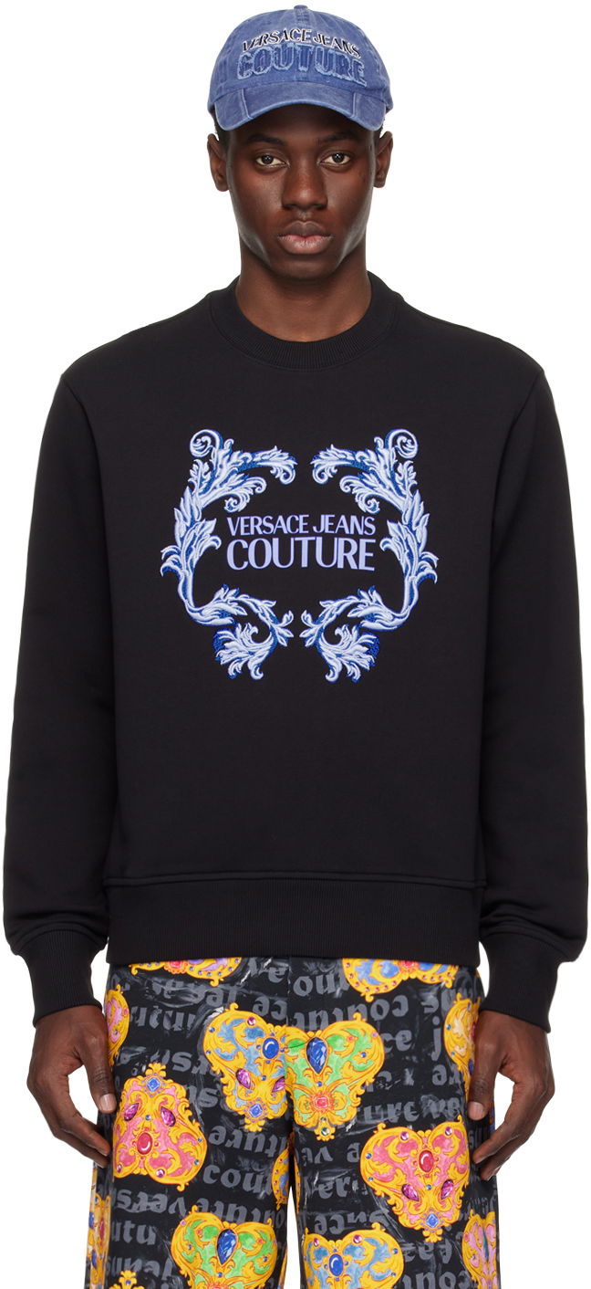 Dukserice Versace Couture Black Baroque Sweatshirt Crna | E76GAIG02_ECF01G