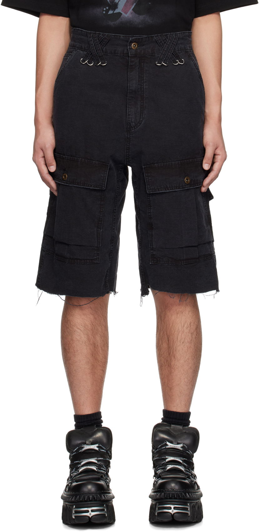 Kratke hlače We11done We11done Military Vintage Shorts Crna | WD-PT0-25-234-M-BK