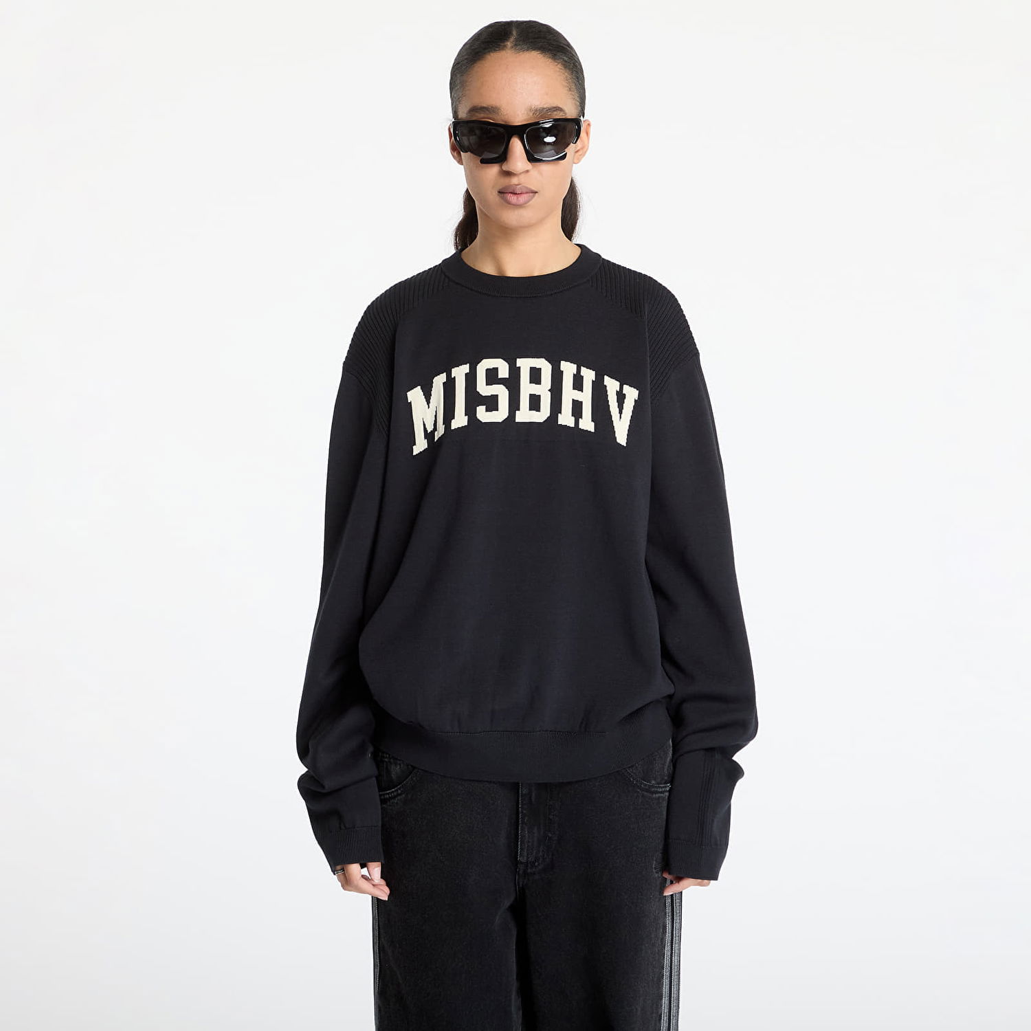 Džemper MISBHV MISBHV Knitted Varsity Crewneck Sweatshirt Crna | 250M701, 0