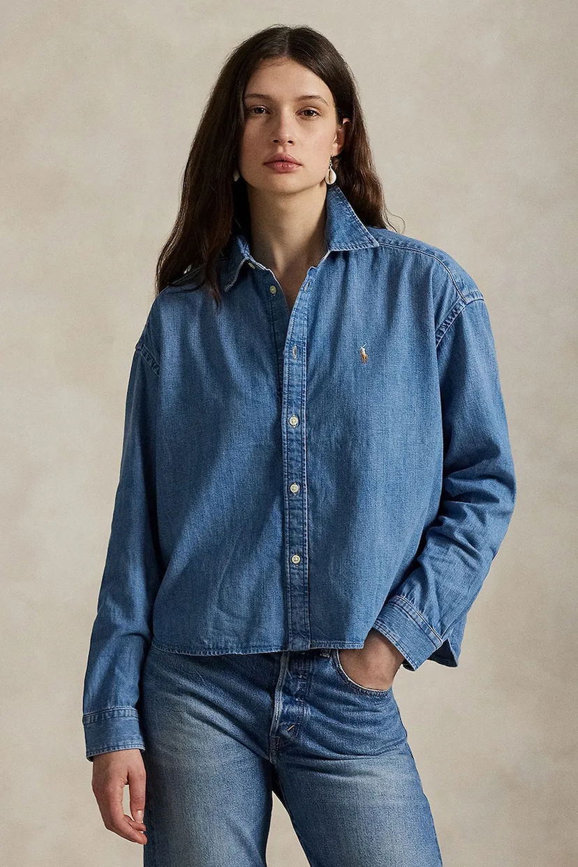 Košulja Polo by Ralph Lauren Relaxed Fit Denim Shirt with Classic Collar by Polo Ralph Lauren Plava | 211969457