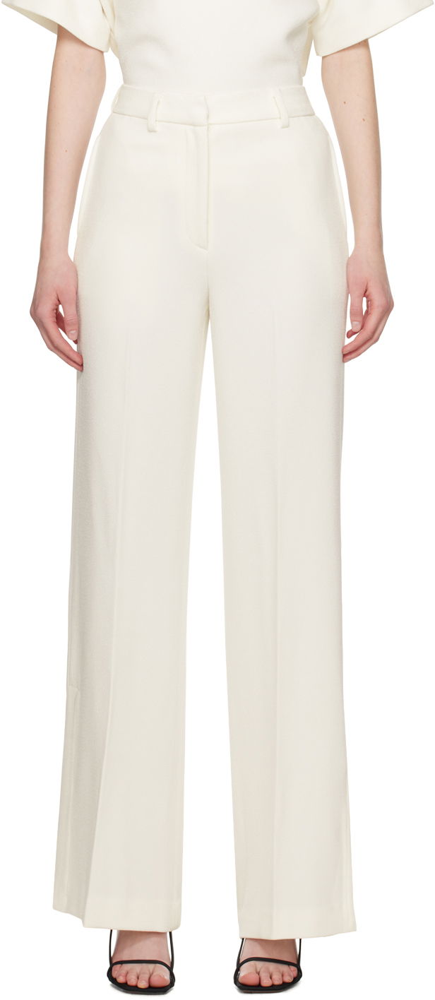 Hlače Anine Bing ANINE BING Women's Lyra High-Rise Wide-Leg Dress Pants Bijela | A-03-3275-100
