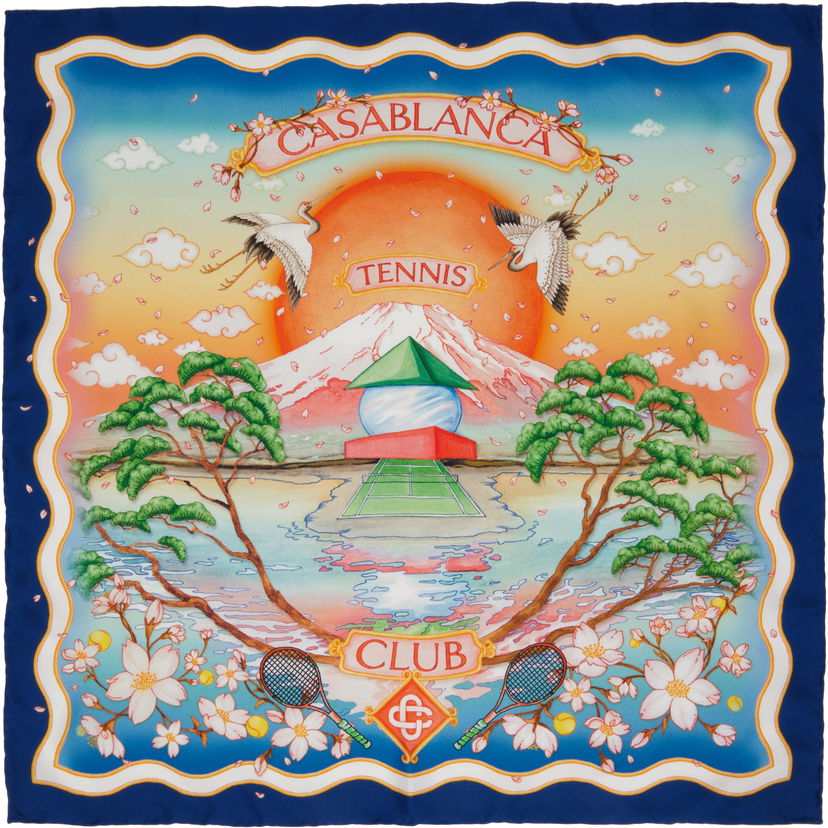 Šal Casablanca Casablanca Tennis Club Silk Scarf Plava | APF25-ACC-053-02