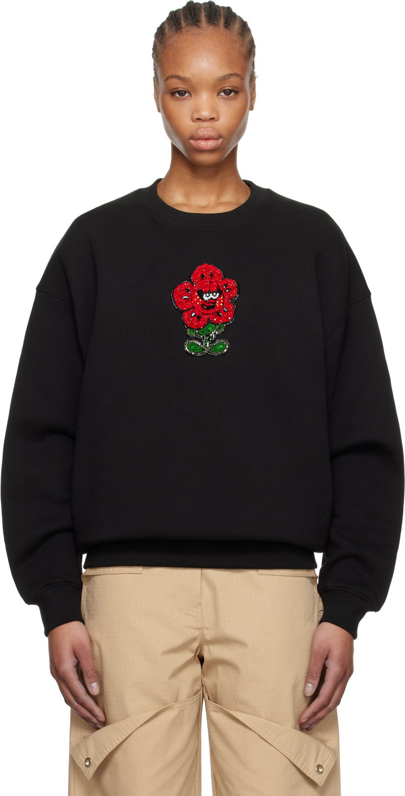 Džemper KENZO Kenzo Paris VERDY Edition Embroidered Oversized Sweatshirt Crna | FF52SW1944MB