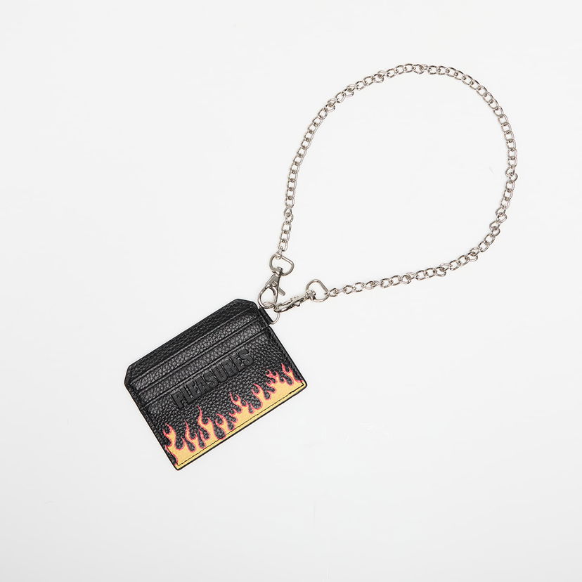 Novčanik Pleasures PLEASURES Leather Card Holder with Chain Crna | P25SU073 BLACK
