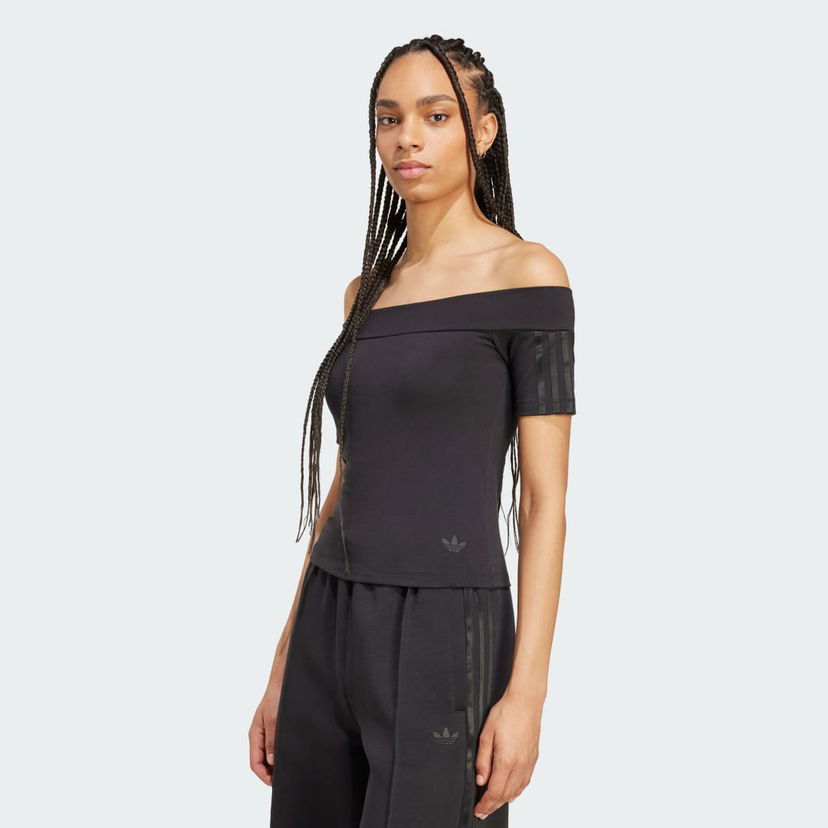 Majica kratkih rukava adidas Performance Adicolor Bandeau Off-The-Shoulder Tee Crna | JV9742