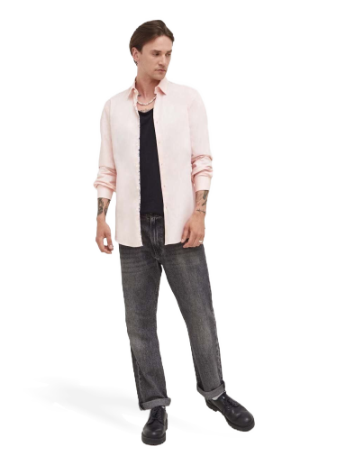Košulja BOSS Slim-fit Shirt with Doodle Motif Ružičasta | 50494500