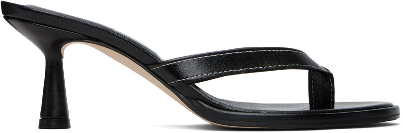 Njega cipela Aeyde Aeyde Daphne Leather Toe-Post Heeled Sandals Crna | A11-HS-AEAR75CI187-SS25-800-007