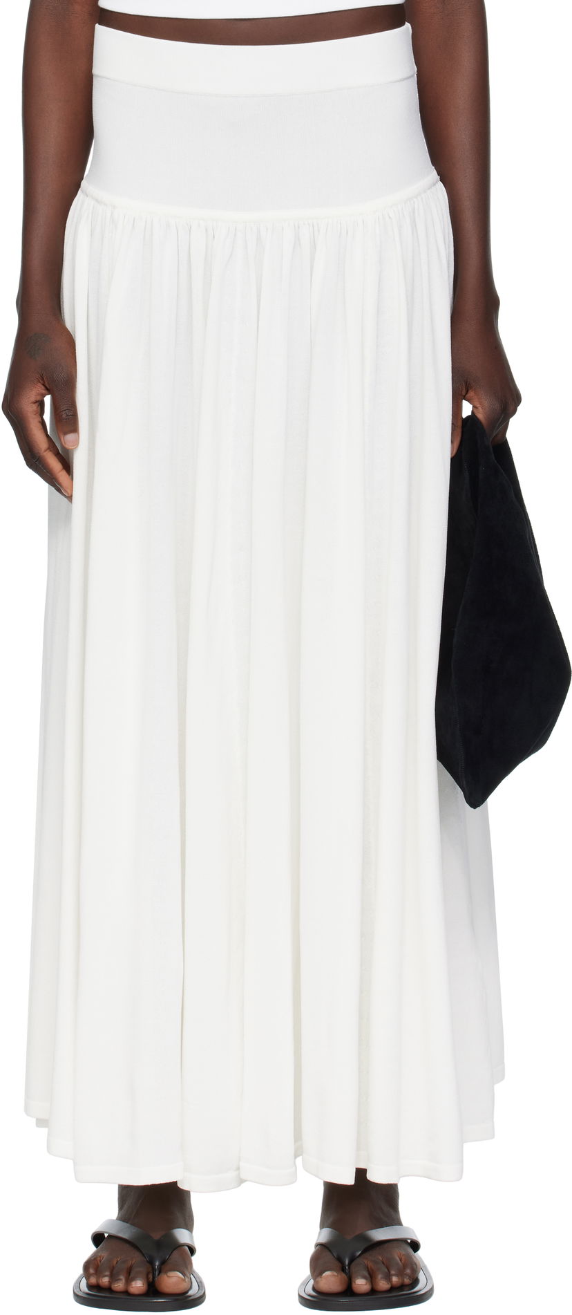 Suknja Loulou de Saison Loulou de Saison Romy Maxi Skirt Bijela | ROMY
