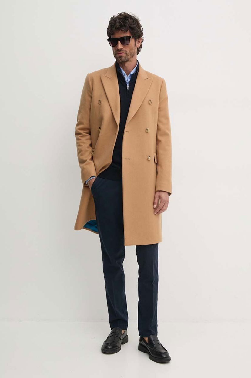 Kaputi Paul Smith Paul Smith Double-Breasted Wool Coat Bež | M1R.224P.N00110