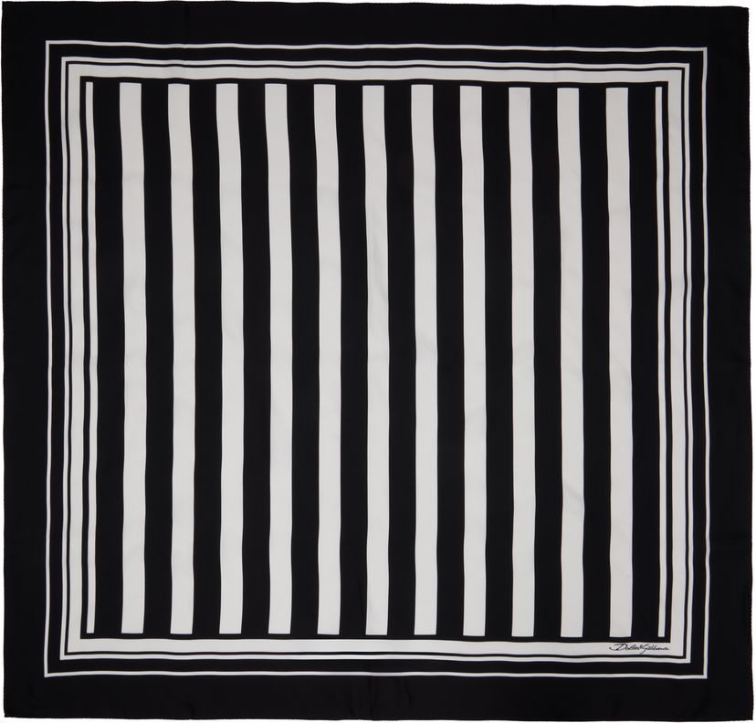 Šal Dolce & Gabbana Dolce&Gabbana Striped-Print Silk Twill Scarf Crna | GQ260EG0WUE