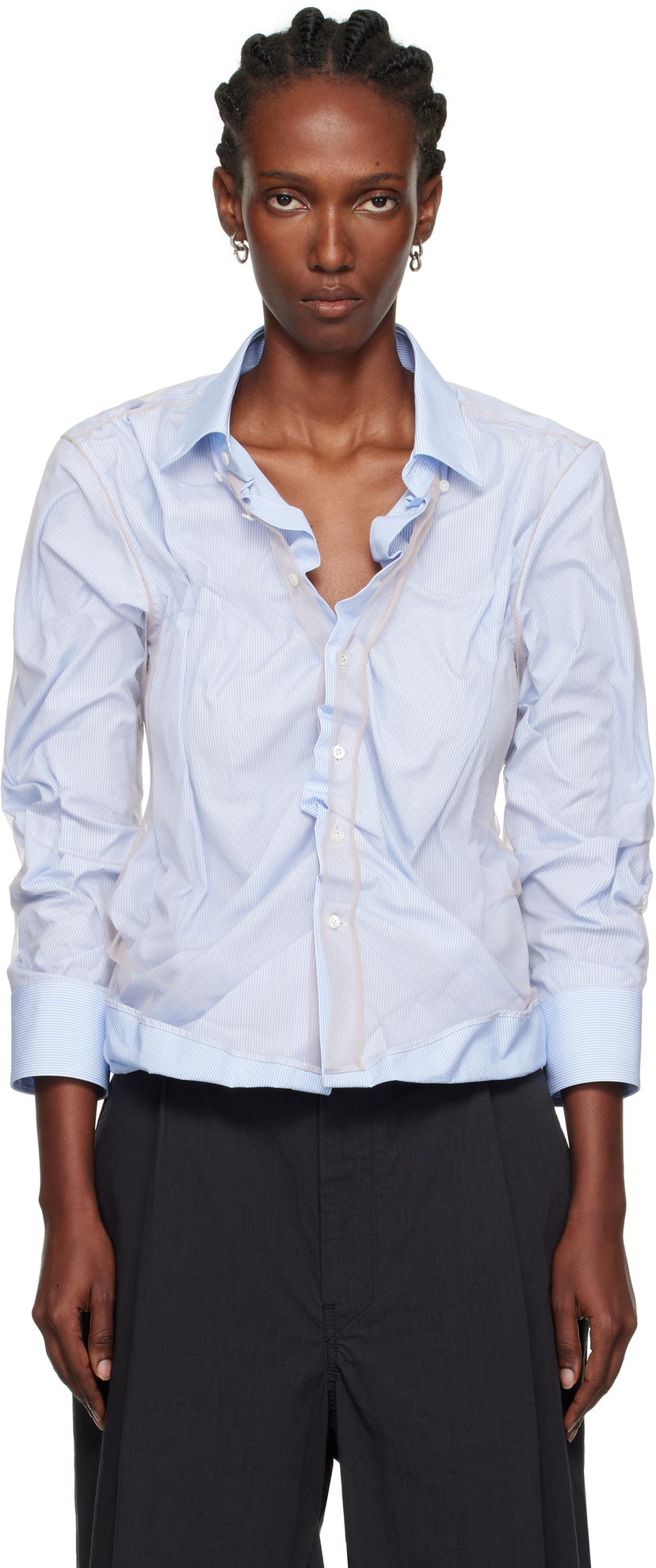 Košulja Maison Margiela Maison Margiela Organic Cotton Button-Down Shirt Plava | S29DL0218 MTN125
