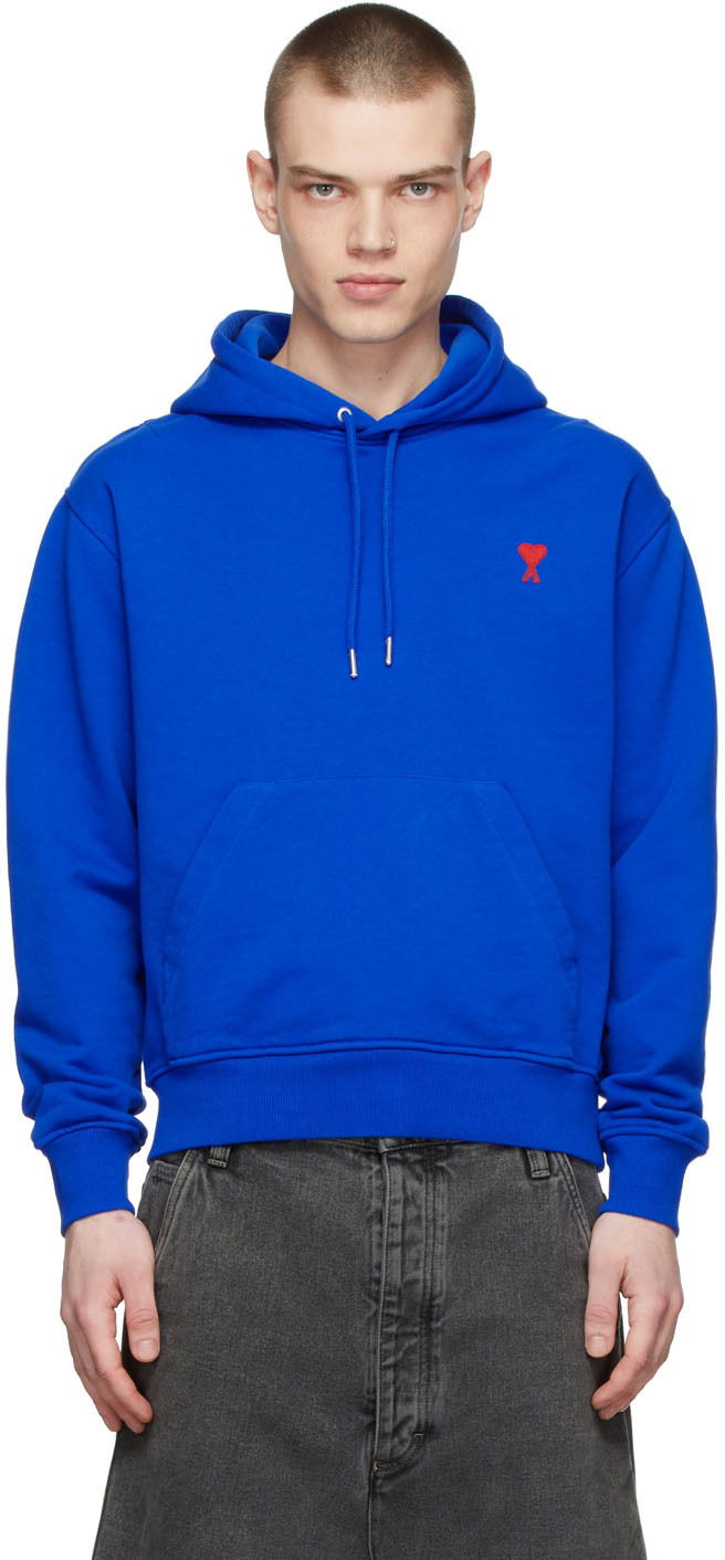 Dukserice AMI AMI De Cœur Hoodie Plava | A21HJ008.730