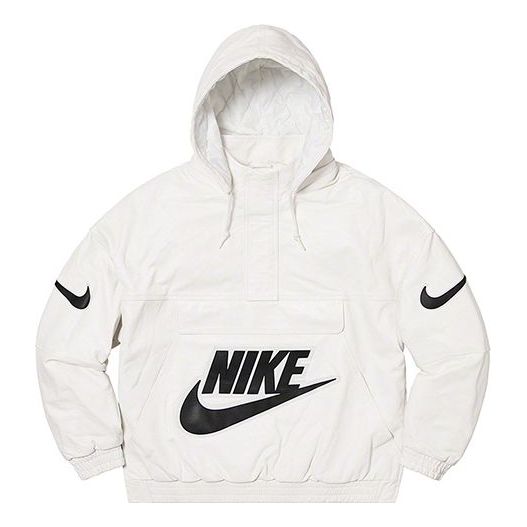 Vjetrovka Supreme Supreme x Nike Leather Anorak Bijela | SUP-FW19-10726