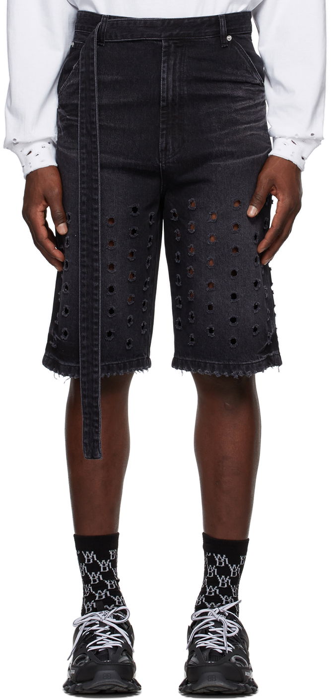 Kratke hlače We11done We11done Denim Eyelet Shorts Crna | WD-DP1-22-358-M-WB