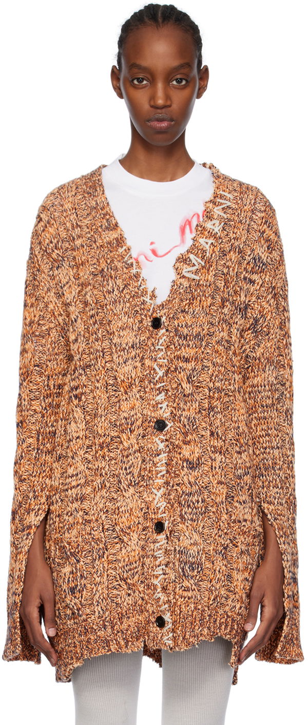 Džemper Marni Distressed Cardigan Narančasta | CDMD0329Q0 UFC068