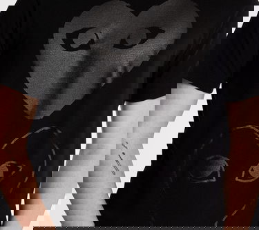 Majica kratkih rukava Comme des Garçons Comme des Garçons PLAY Double Heart T-Shirt Crna | AX-T194 BLACK, 3