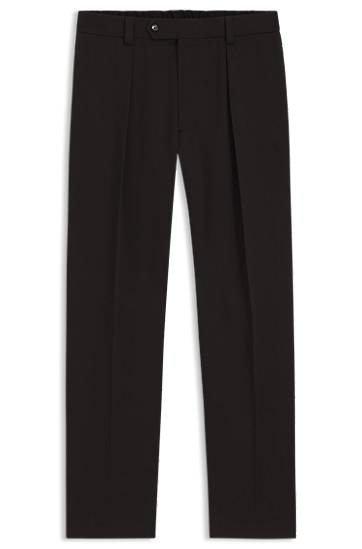 Hlače BOSS BECKHAM micro-patterned trousers in cotton Crna | 50554875