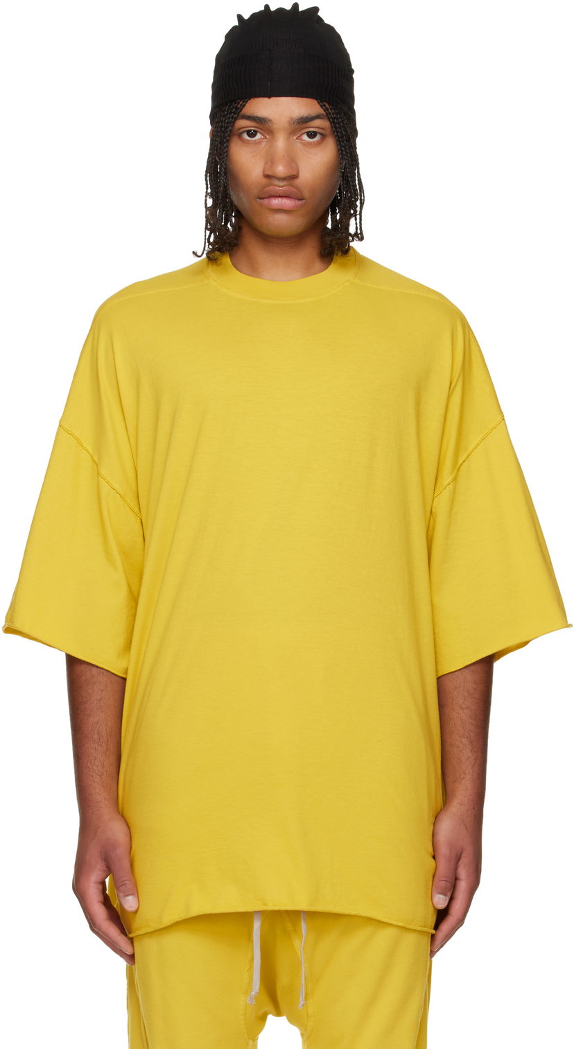 Majica kratkih rukava Rick Owens Concordians Tommy Oversized Raw-Edge Short Sleeve T-shirt Žuta | DU02E7259 RN