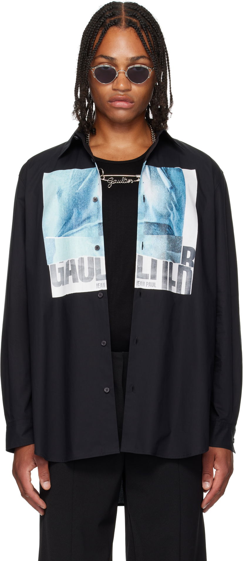 Košulja Jean Paul Gaultier Jean Paul Gaultier Oversized 'Water' Shirt Crna | 25/03-U-ST030-W014P-0055