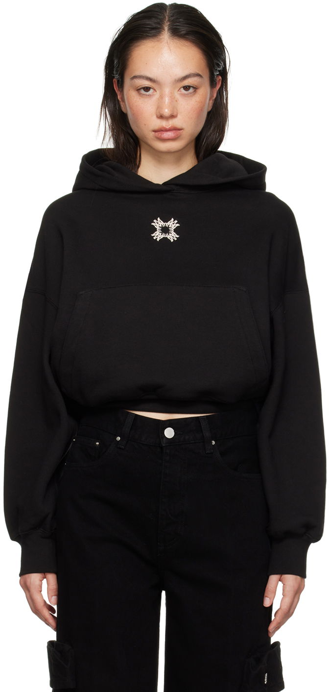 Dukserice AMIRI Amiri MA Quad Cropped Hoodie Crna | AWJYHD1015