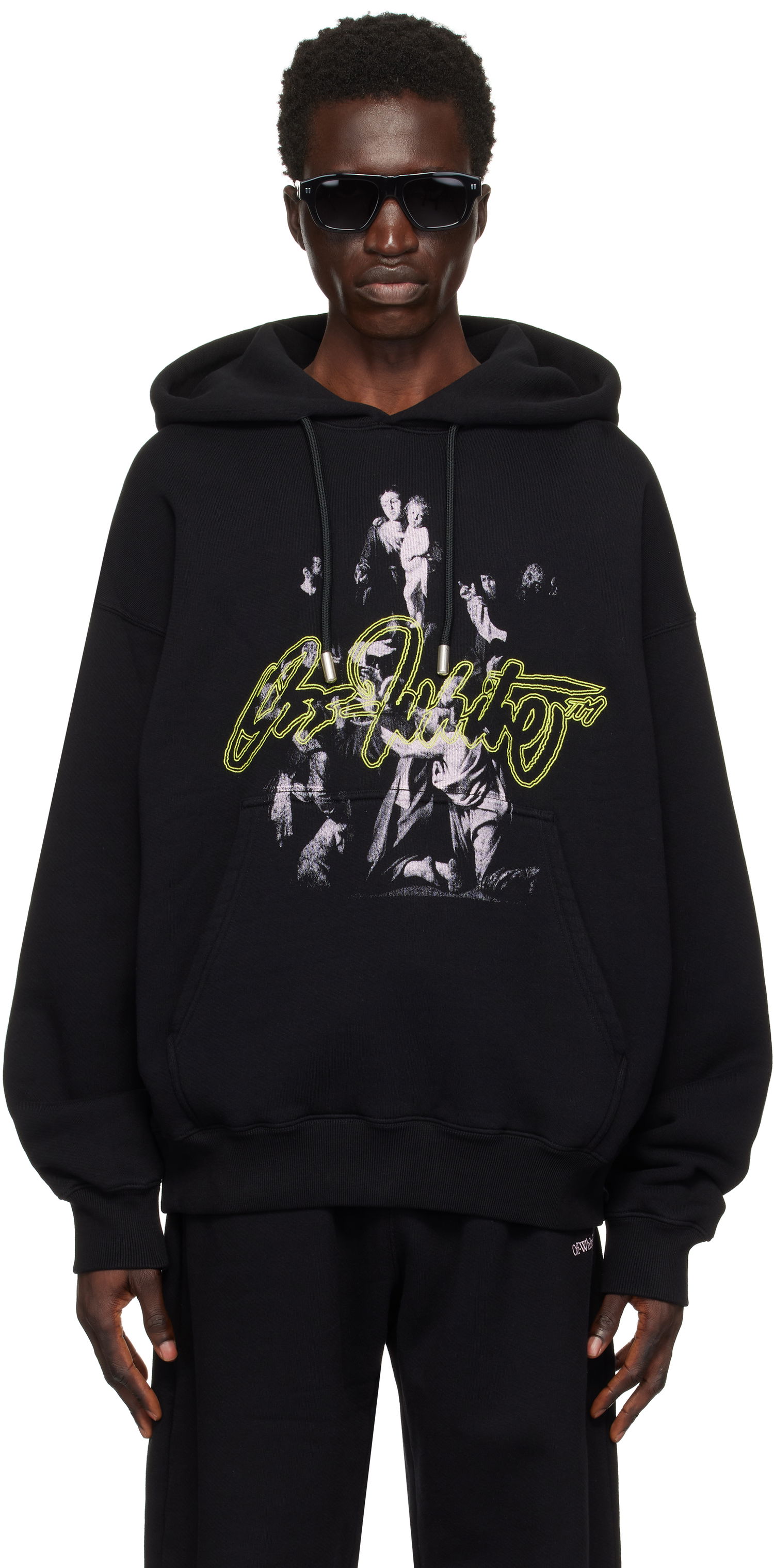 Dukserice Off-White Script Mary Skate Black Hoodie Crna | OMBB085F24FLE00C1084, 0