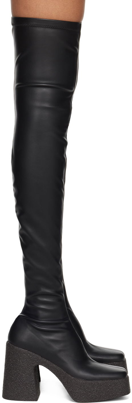 Tenisice i cipele Stella McCartney Stella McCartney Skyla Thigh-High Platform Boots Crna | 596408W1CV0