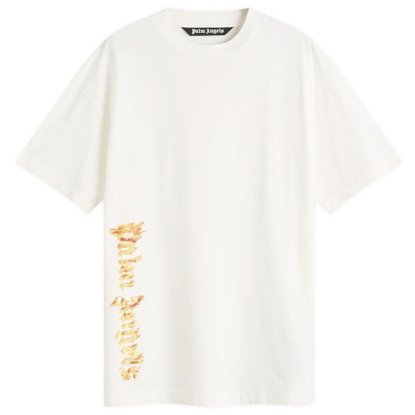 Majica kratkih rukava Palm Angels Burning Palm T-Shirt Bijela | PMAA001F24JER0080376