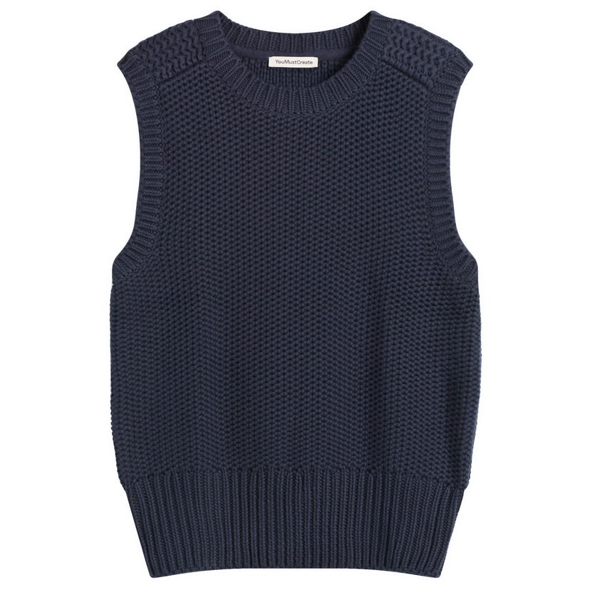 Prsluk YMC YMC Coda Knitted Vest, Size Small Tamnoplava | P8ZAM-40