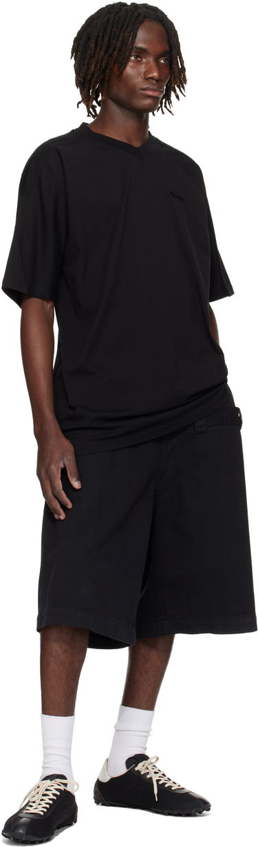 Majica kratkih rukava VETEMENTS Cut-Up V-Neck T-shirt Crna | UH76TR260B, 3
