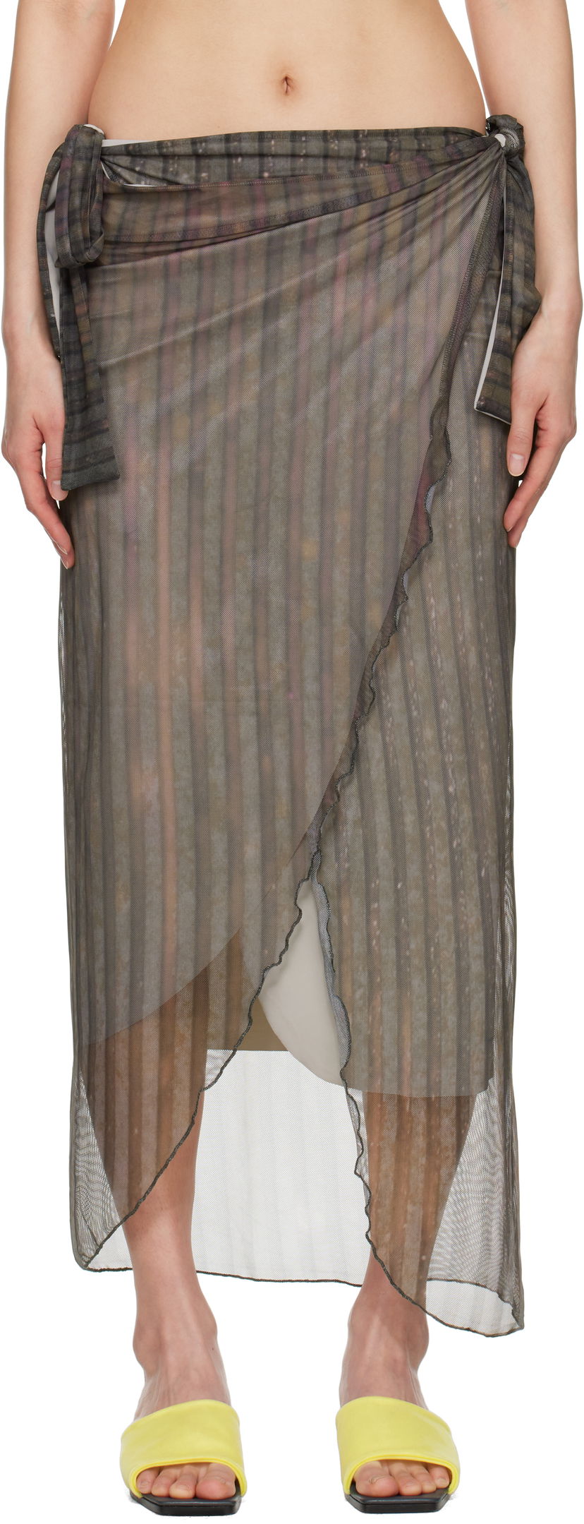 Suknja Serapis Serapis Stripes Malong Maxi Wrap Skirt Smeđa | SS25_PS_2