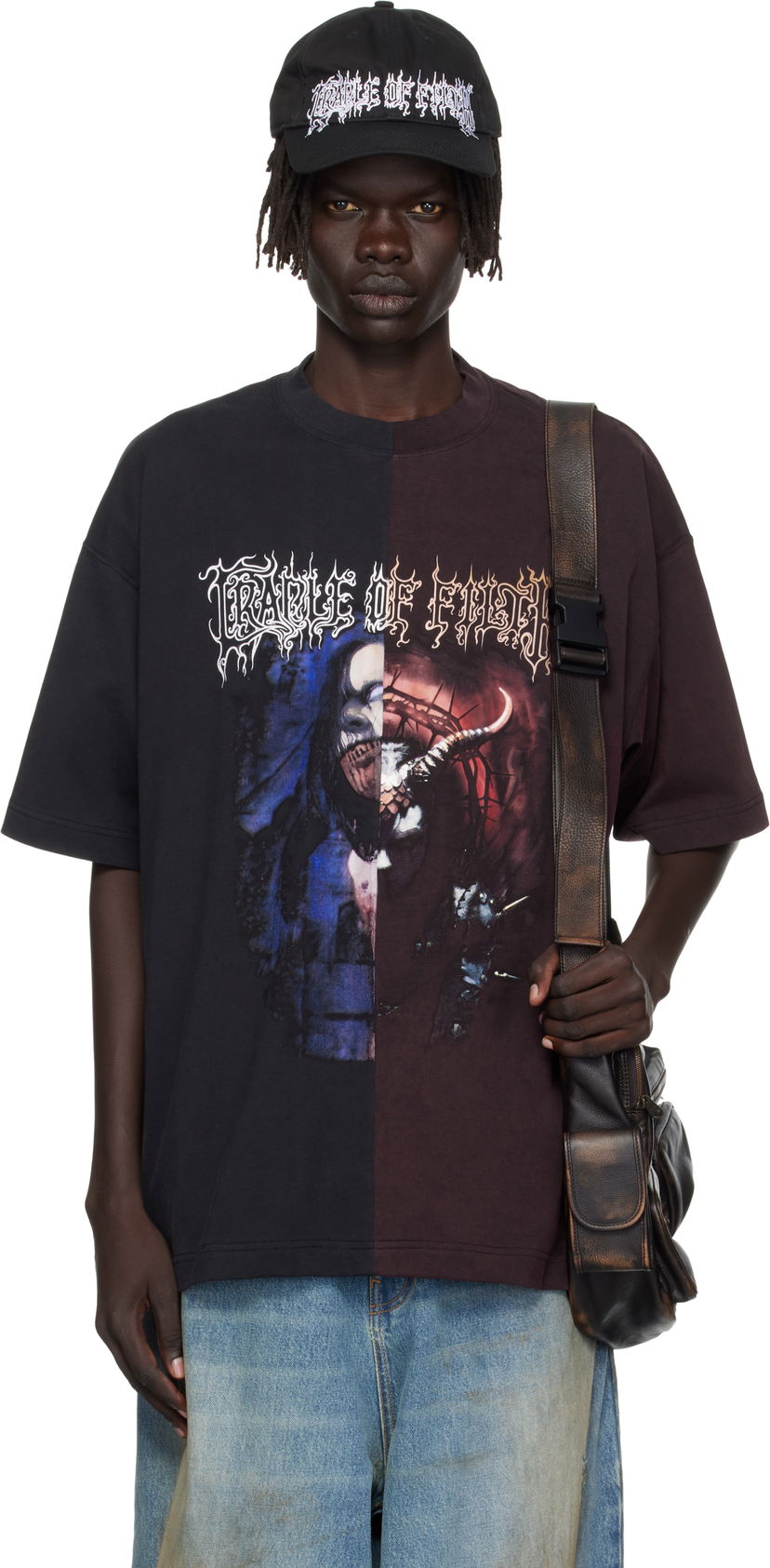 Majica kratkih rukava VETEMENTS Vetements Cradle of Filth Cut-Up Oversized T-Shirt Crna | UCF76TR900BR