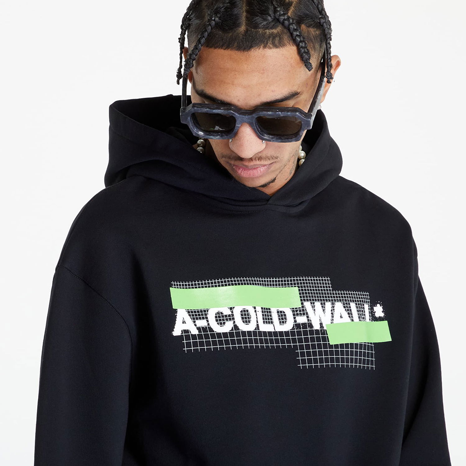 Dukserice A-COLD-WALL* Grid Logo Hoodie Crna | ACWMW104 Black, 0