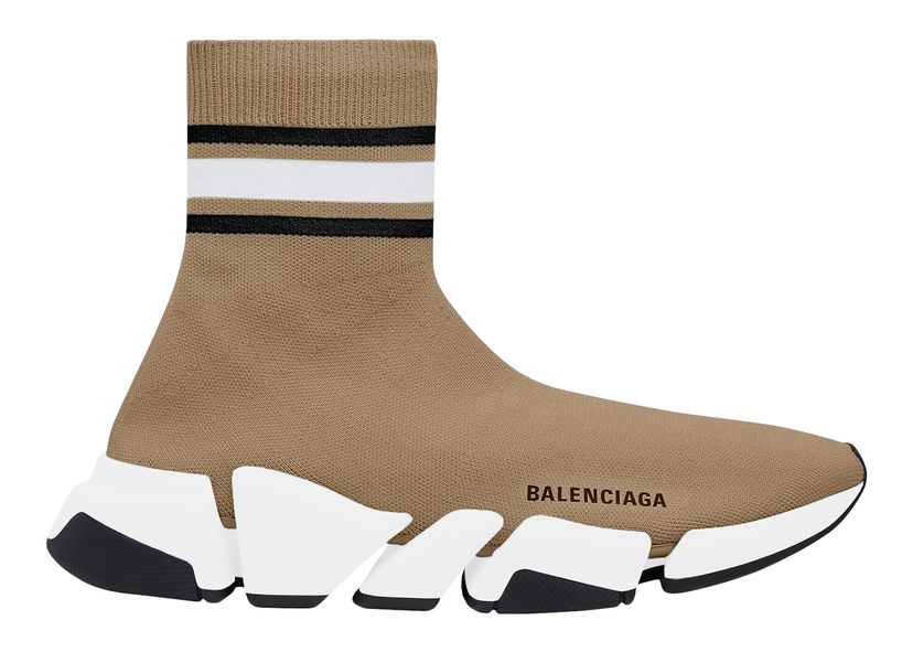 Tenisice i cipele Balenciaga Balenciaga Speed 2.0 Recycled Knit Stripes Smeđa | 674617W2F619119