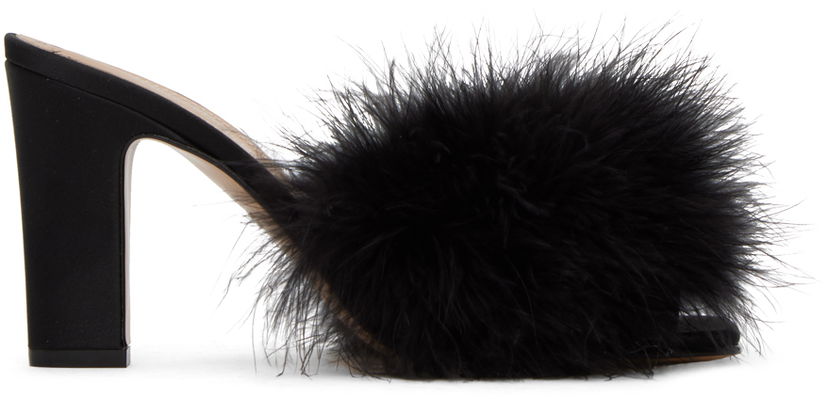 Odjeća Maison Margiela Black Feather Mules Crna | S58WP0270 P6229