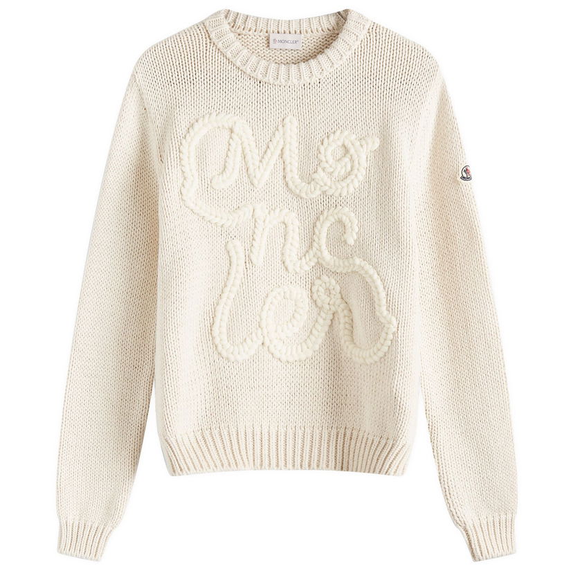 Džemper Moncler Women's Moncler Crew Neck Knitted Sweater Bež | 9C000-04-M5206-034