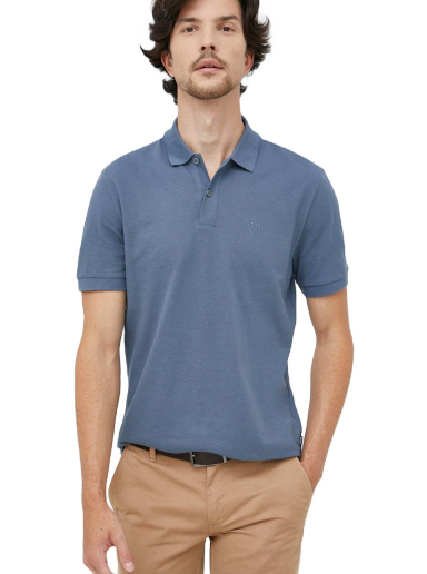 Polo majica BOSS Cotton Polo Shirt Plava | 50468301