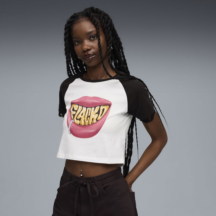 Majica kratkih rukava Puma A$AP ROCKY x PUMA Flacko Smile Baby Tee Bijela | 633419_02