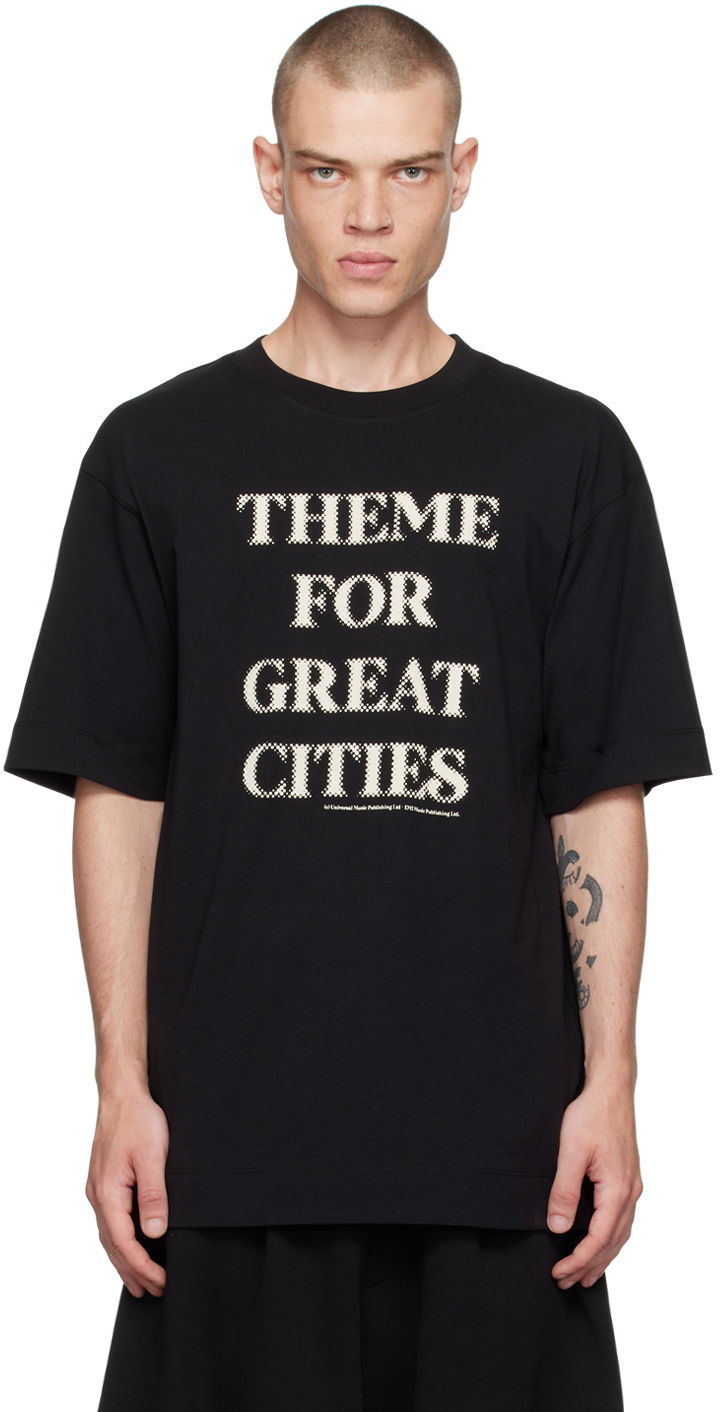 Majica kratkih rukava Dries Van Noten Theme Song Graphic Print Cotton T-Shirt Crna | 242-021111-9603