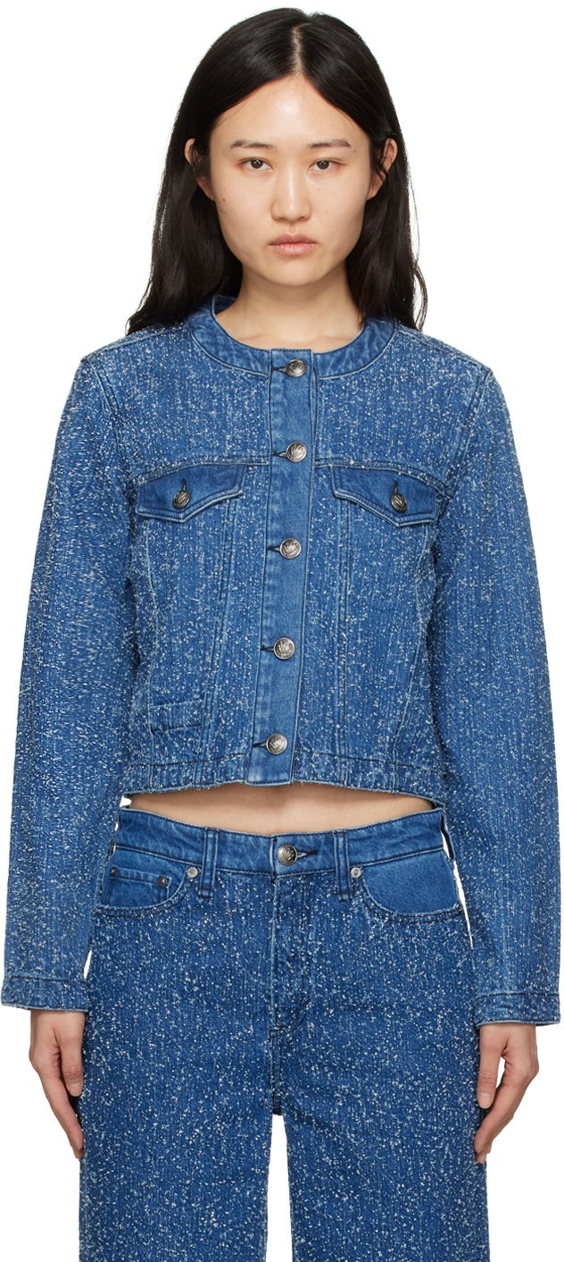Jakna rag & bone Cora Denim Jacket Plava | WDD24S1438FTMT