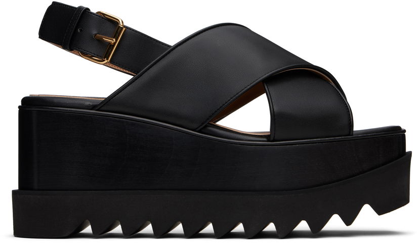 Odjeća Stella McCartney Stella McCartney Elyse Platform Heeled Sandals Crna | 810527KP027