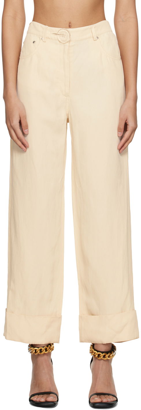 Hlače Stella McCartney Button Trousers Bež | 640049STA49