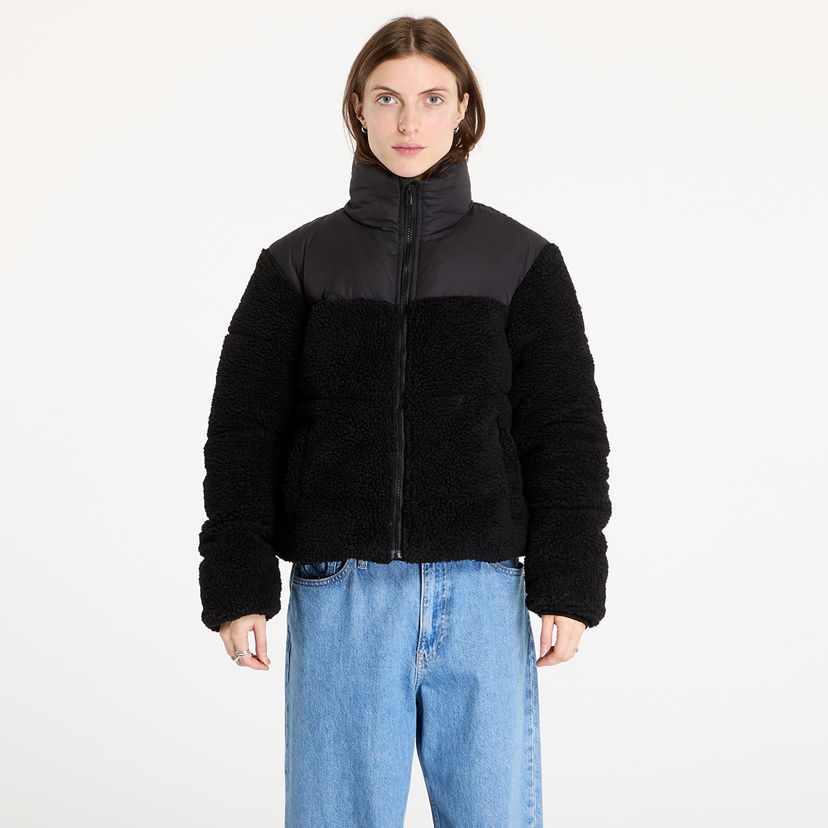 Pernata jakna Urban Classics Ladies Short Sherpa Mix Puffer Jacket Crna | TB6147-00825