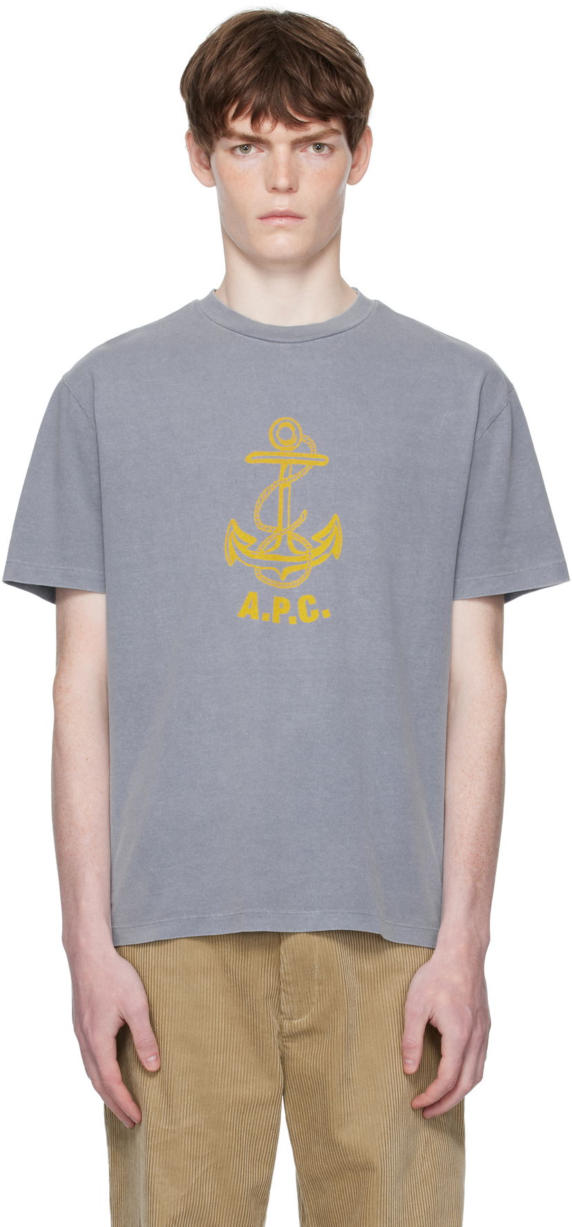 Majica kratkih rukava A.P.C. A.P.C. Davy Anchor Graphic Tee Siva | COHBS-H26518