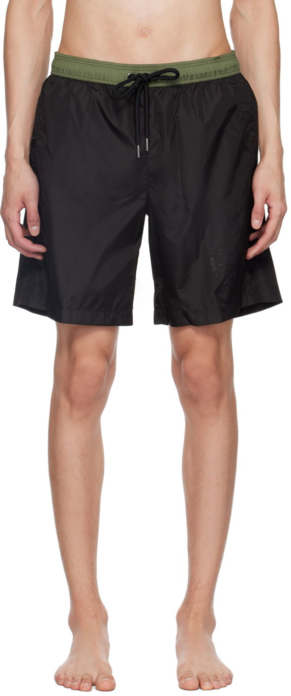 Kupaći kostimi Moncler Black 'Slow Living And Good Vibes' Swim Shorts Crna | J10912C0000653326