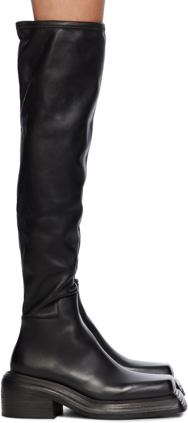 Odjeća Marsèll Marsèll Cassetto Tall Leather Boots Crna | MW6562_B56666, 0