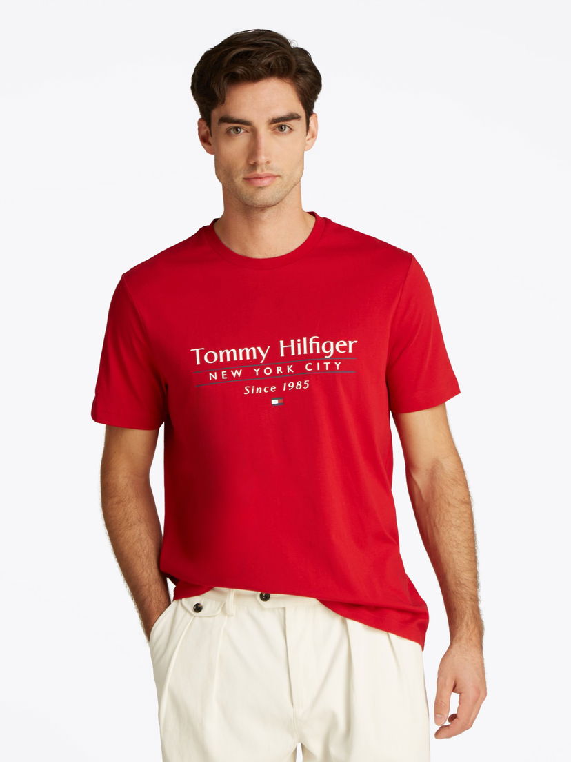Majica kratkih rukava Tommy Hilfiger Tommy Hilfiger Logo Crew Neck T-Shirt Crvena | MW0MW38621XLD