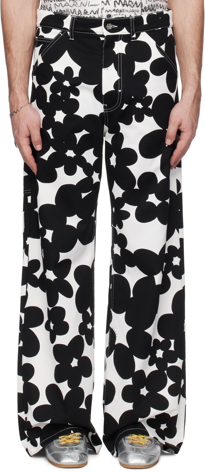 Cargo hlače Marni Marni Dillies Print Cargo Pants Bijela | PUMU0287A0 UTC462